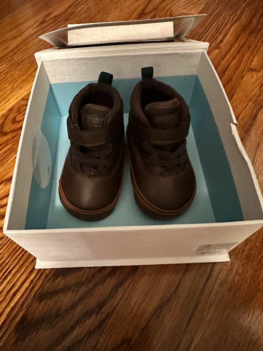 Ralph Lauren Brown Leather Crib Shoes Sz 2